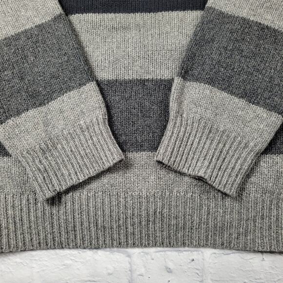 Cherokee Lambswool Blend Wide Charcoal Striped Sweater size XL - Picture 8 of 11